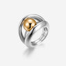Pianegonda Anello a doppia fascia - TECUM - Argento 925‰, Oro 18 kt