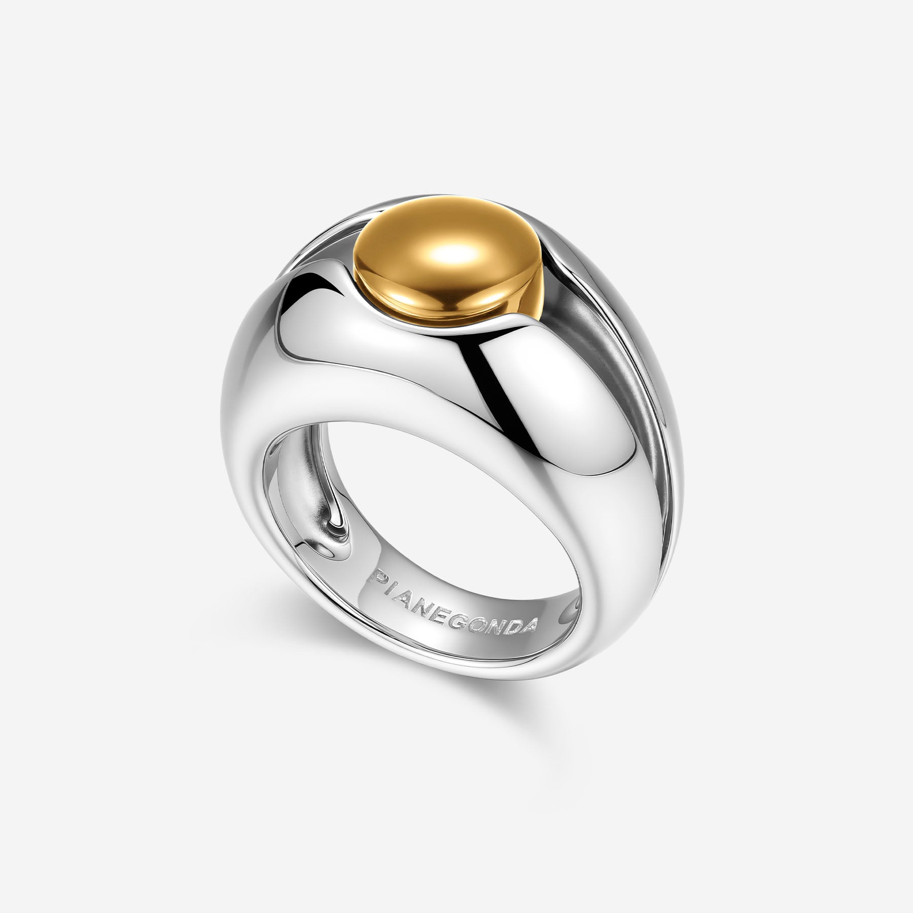 Pianegonda Anello a fascia - TECUM - Argento 925‰, Oro 18 kt