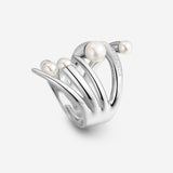 Pianegonda Anello a fascia con perle naturali - CUSPIS - Argento 925‰