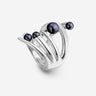 Pianegonda Anello a fascia con perle naturali - CUSPIS - Argento 925‰