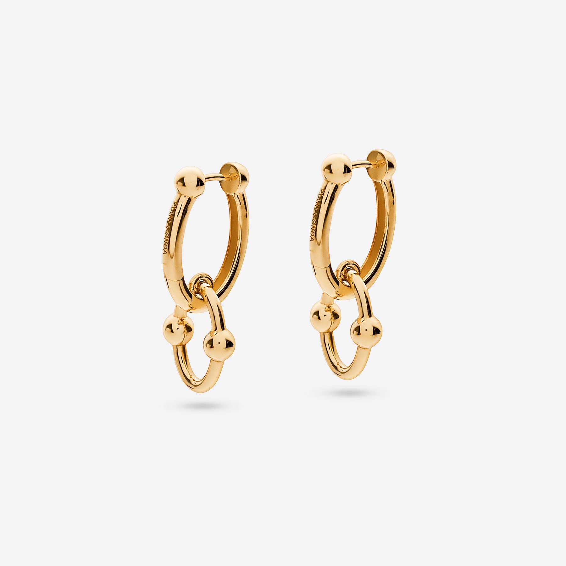 Pianegonda Orecchini a doppio cerchio Vita - ASSOLUTO GOLD - Oro 18 kt