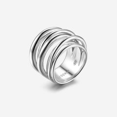 Pianegonda Anello a fascia multipla intrecciata - VINCTUM - Argento 925‰