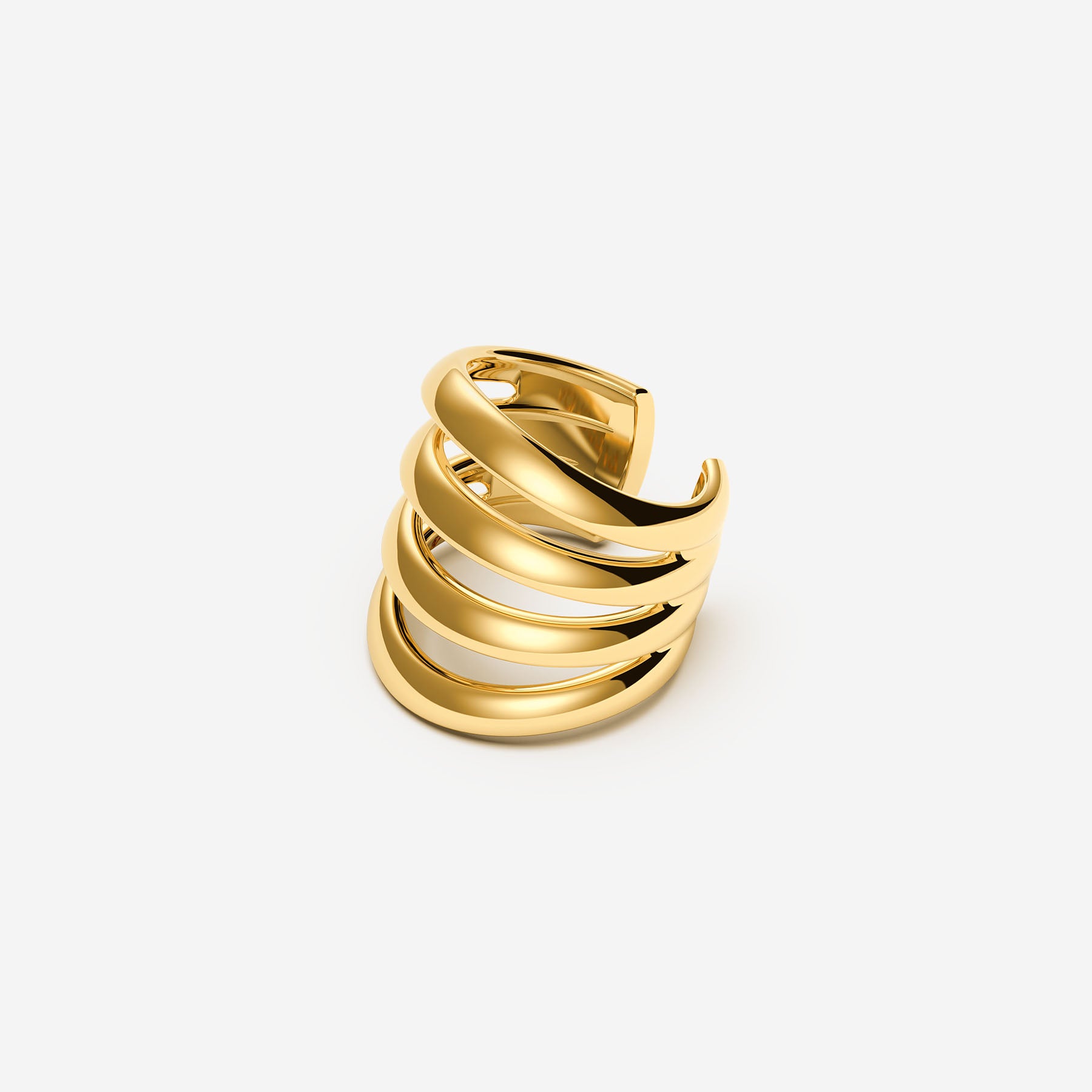 Pianegonda Earcuff a quattro fasce - MVP WARDROBE X PIANEGONDA - ottone, Placcatura Oro