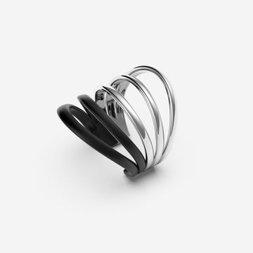 Pianegonda Anello a cinque fasce bicolore - MVP WARDROBE X PIANEGONDA - ottone