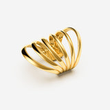 Pianegonda Anello a sei fasce - MVP WARDROBE X PIANEGONDA - ottone, Placcatura Oro 18 kt