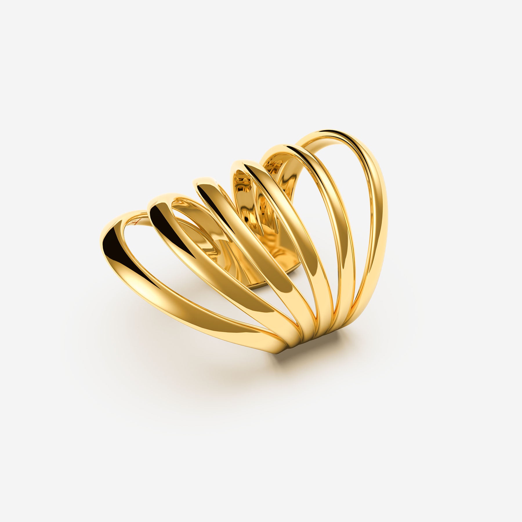 Pianegonda Anello a sei fasce - MVP WARDROBE X PIANEGONDA - ottone, Placcatura Oro