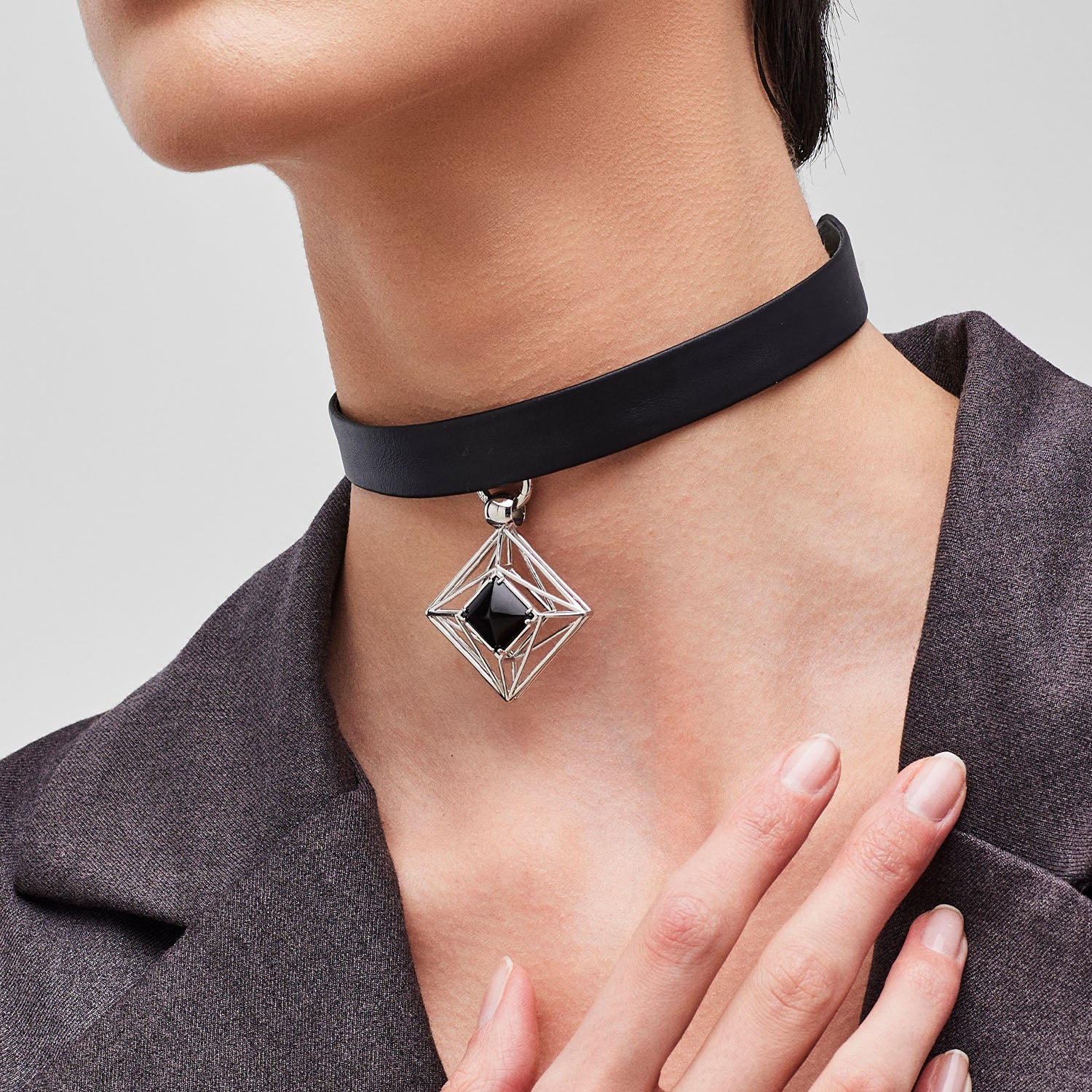 Pianegonda Choker pendente rombo - Vista 3