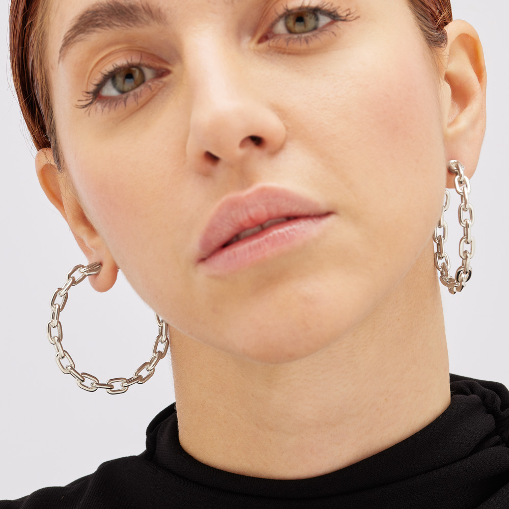 Large hoop earrings Earring WOMEN'S 925‰ Sterling silver