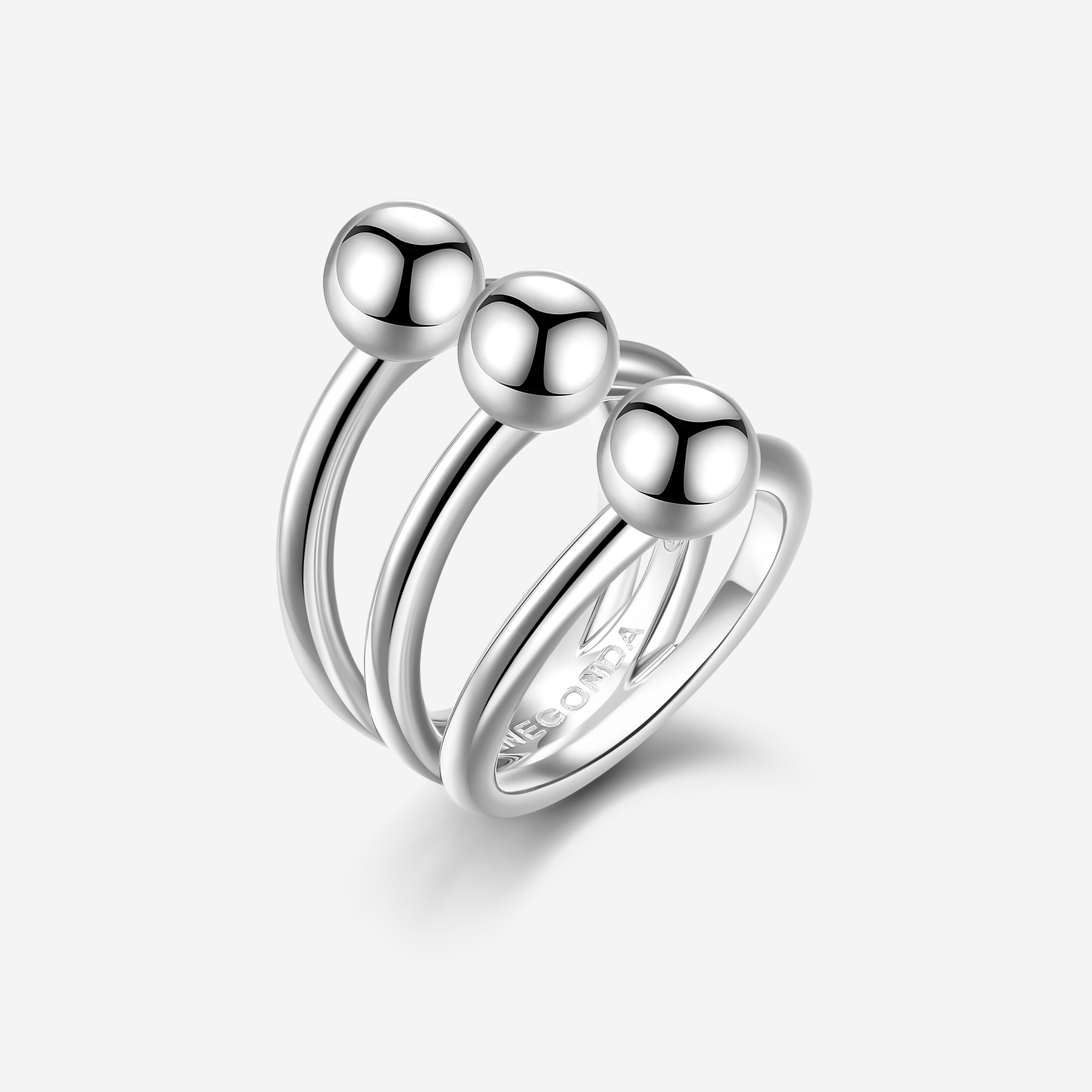 Multi-strand ring with spheres Ring WOMEN'S 925‰ Sterling