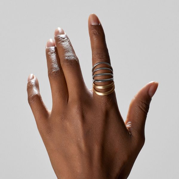 Bi-color six-band ring