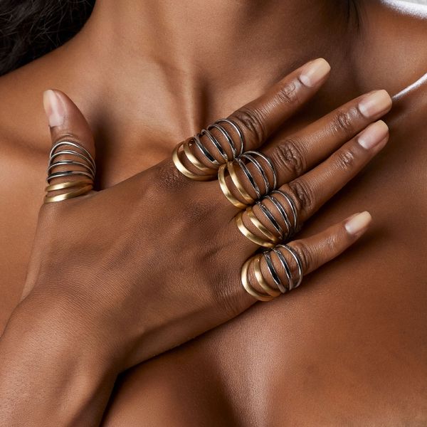 Bi-color six-band ring