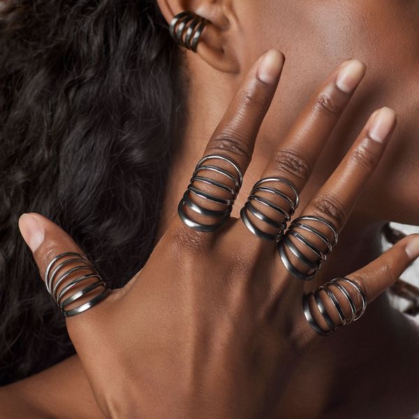 Bi-color six-band ring