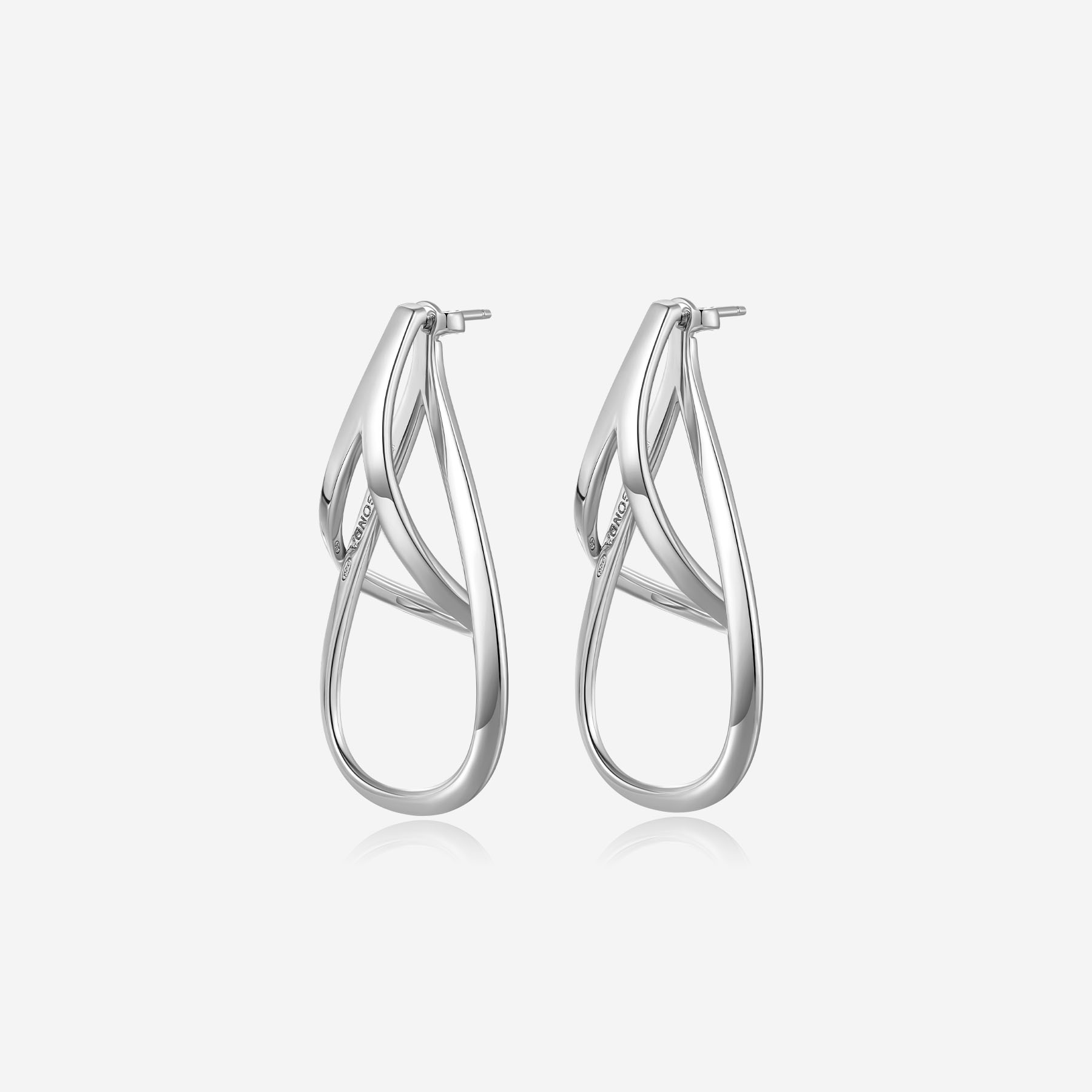 【ANGEODOR】Selection D Silver Earrings Cote d'argent Designer FZN 925 Sterling Silver CZ Drop