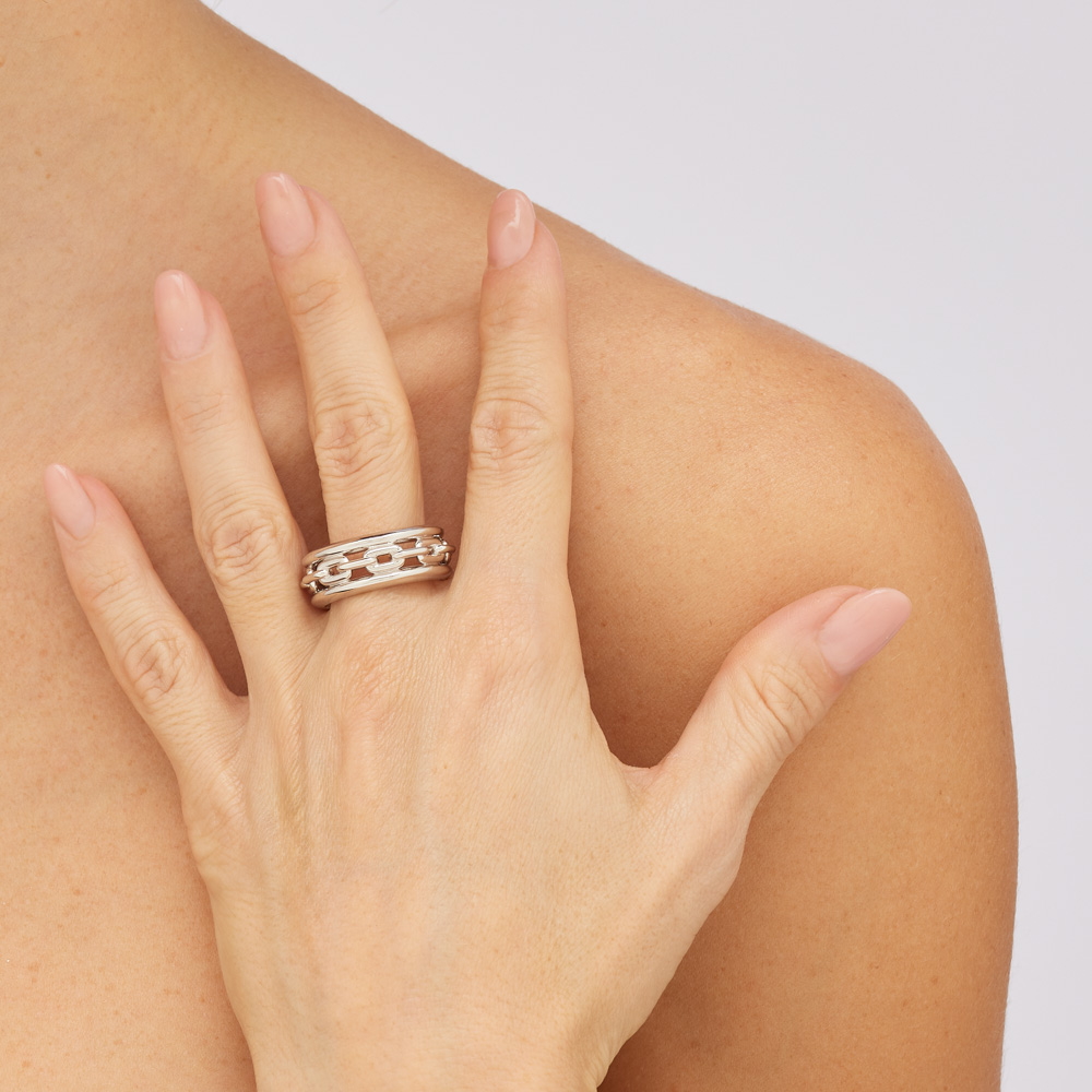 PIANEGONDA - USA シルバー 3連スタッキングリング Triple band ring Ring WOMEN'S, MEN'S 925‰ Sterling silver