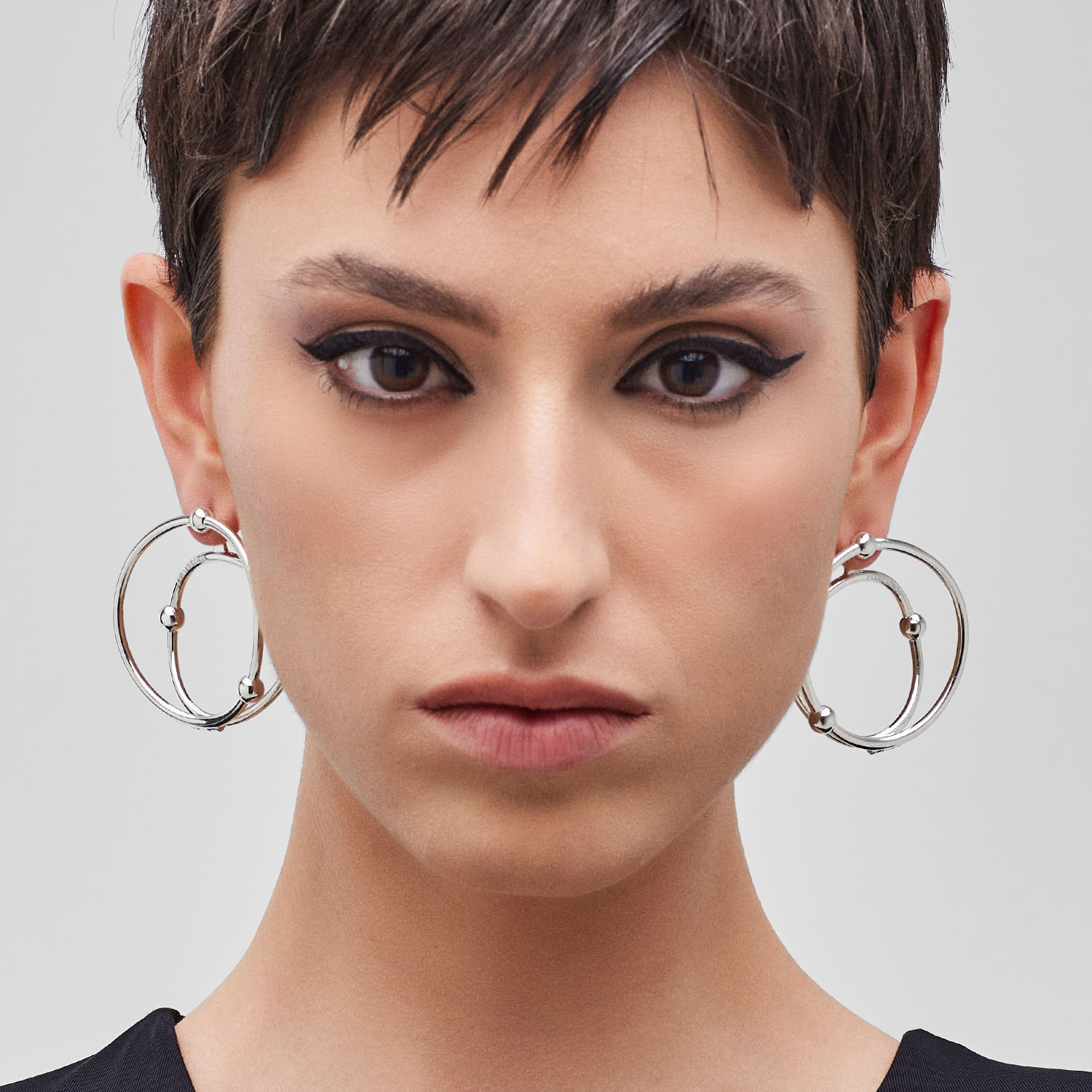 Double hoop earrings Earring WOMEN'S 925‰ Sterling silver