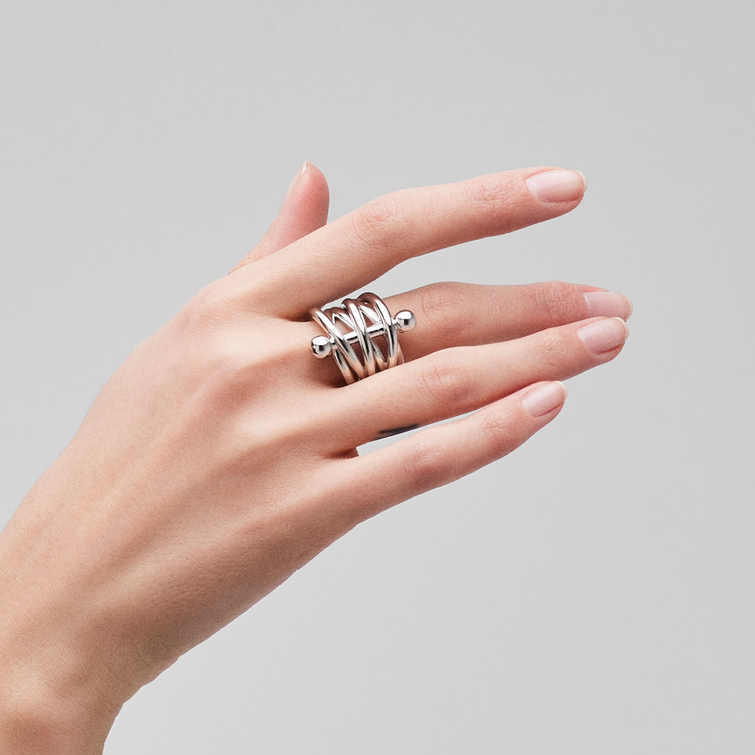 【HYERES LOR】25SS★ Triple Silver Solid Ring Men silver ring BA1331 - Harpo Paris