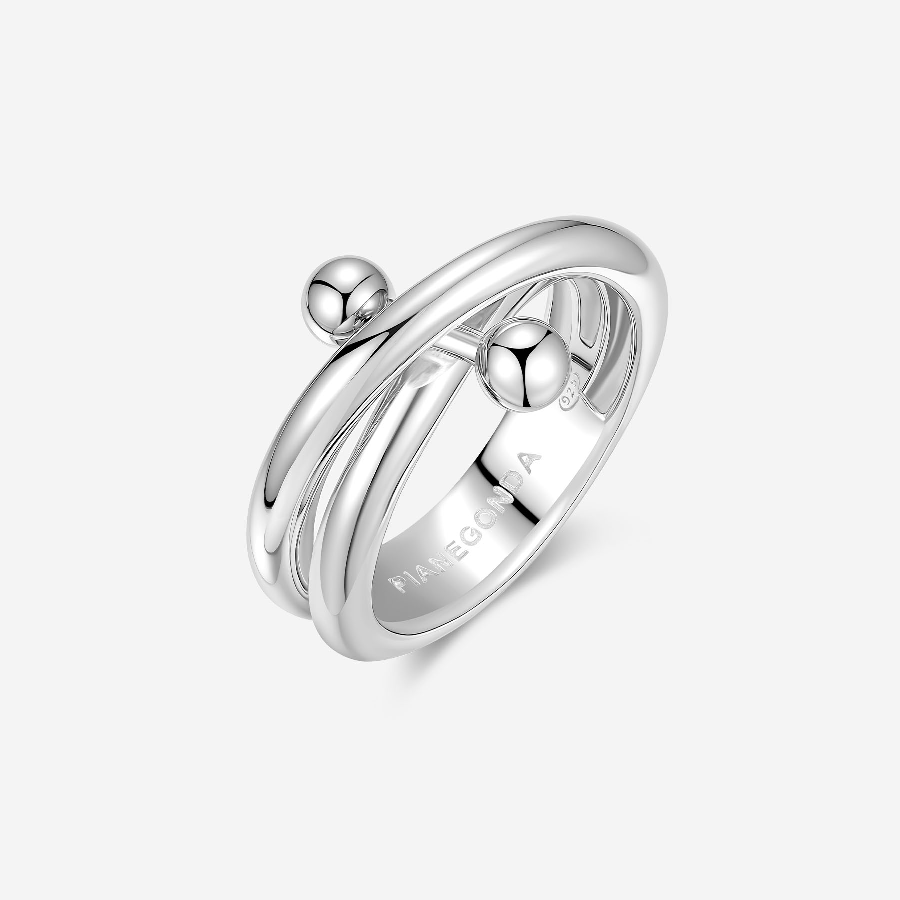PIANEGONDA - USA シルバー 3連スタッキングリング Triple band ring Ring WOMEN'S, MEN'S 925‰ Sterling silver