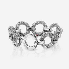 ブレスレット STONEHENgE silver gray ribbon bracelet Oval-Cut Tanzanite & Infinity Link Bracelet Sterling Silver