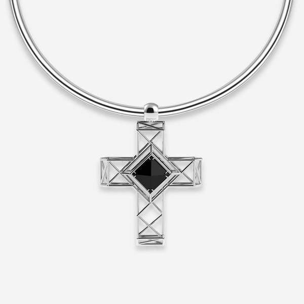Collier rigido pendente croce